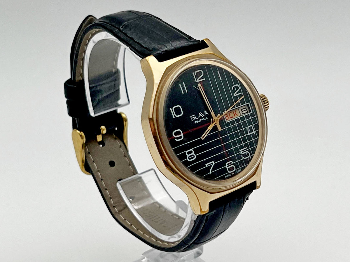 Vintage SLAVA 2428 AU Soviet Mechanical Watch | Gilding  Wristwatch USSR Watch