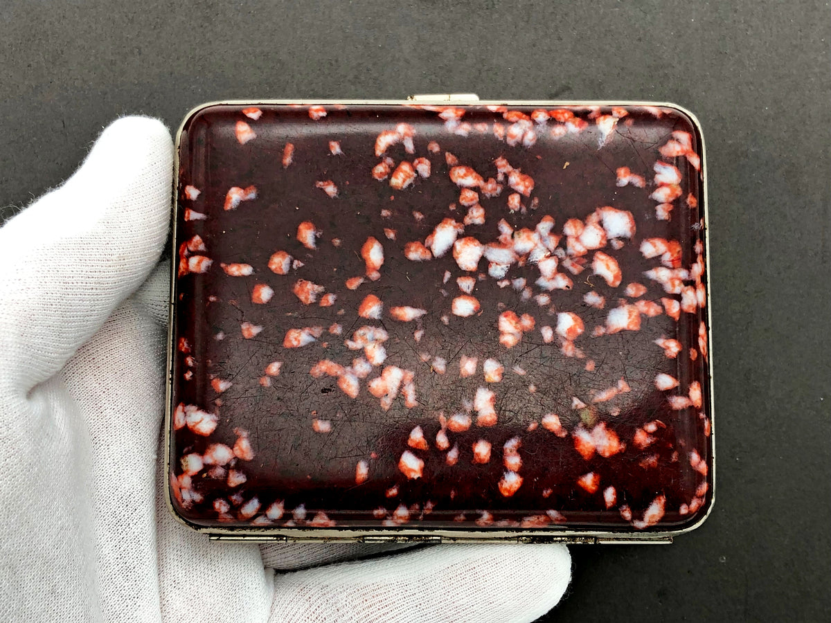 Cigarette Case Cherry Bakelite Marbled Vintage Soviet | Kyiv Artel 30 Years October Tobacciana USSR