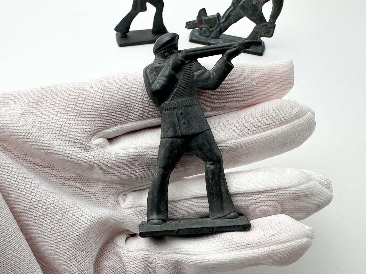 Vintage Soviet Revolutionary Sailors Metal Toy Soldiers | USSR Flat Metal Figures Set of 3