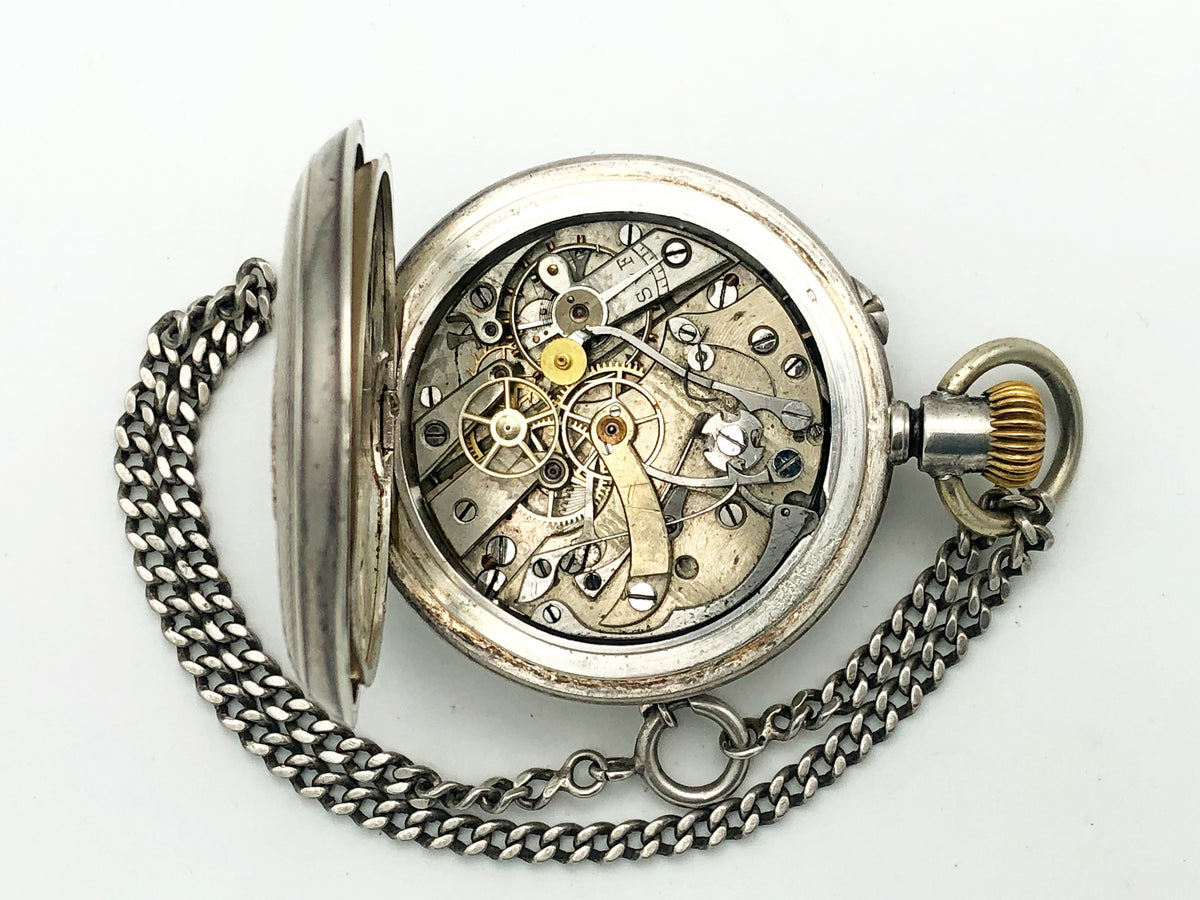 Vintage Swiss Chronograph Pocket Watch – Silver 84 / 0.875, Russian Empire Export (c. 1890s)