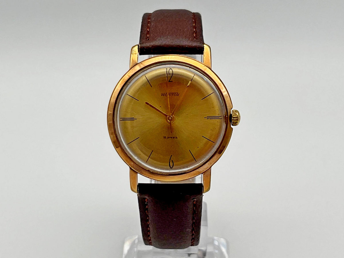 Vintage WOSTOK 2209 AU 20 Ultraslim Gilt Mechanical Wristwatch | Vostok USSR Watch