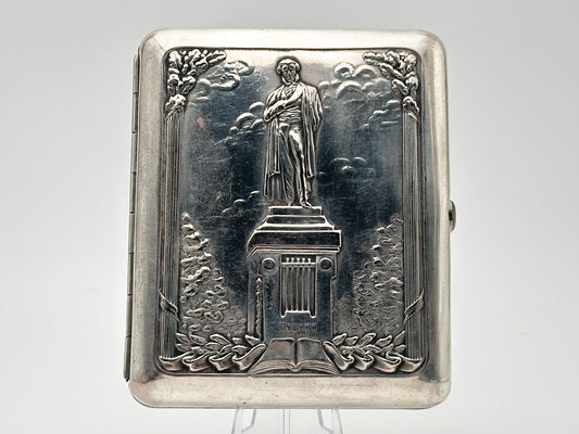 Cigarette Case Alexander Pushkin Monument Vintage Soviet | Poet Book Tobacciana USSR