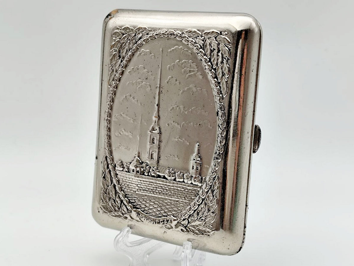 Vintage Cigarette Case Peter and Paul Fortress | Leningrad Landmark Pocket Box Soviet Tobacciana USSR