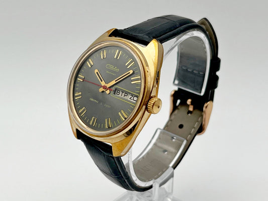 Vintage SLAVA 2428 AU 5 Soviet Mechanical Watch | Gilding  Wristwatch USSR Watch