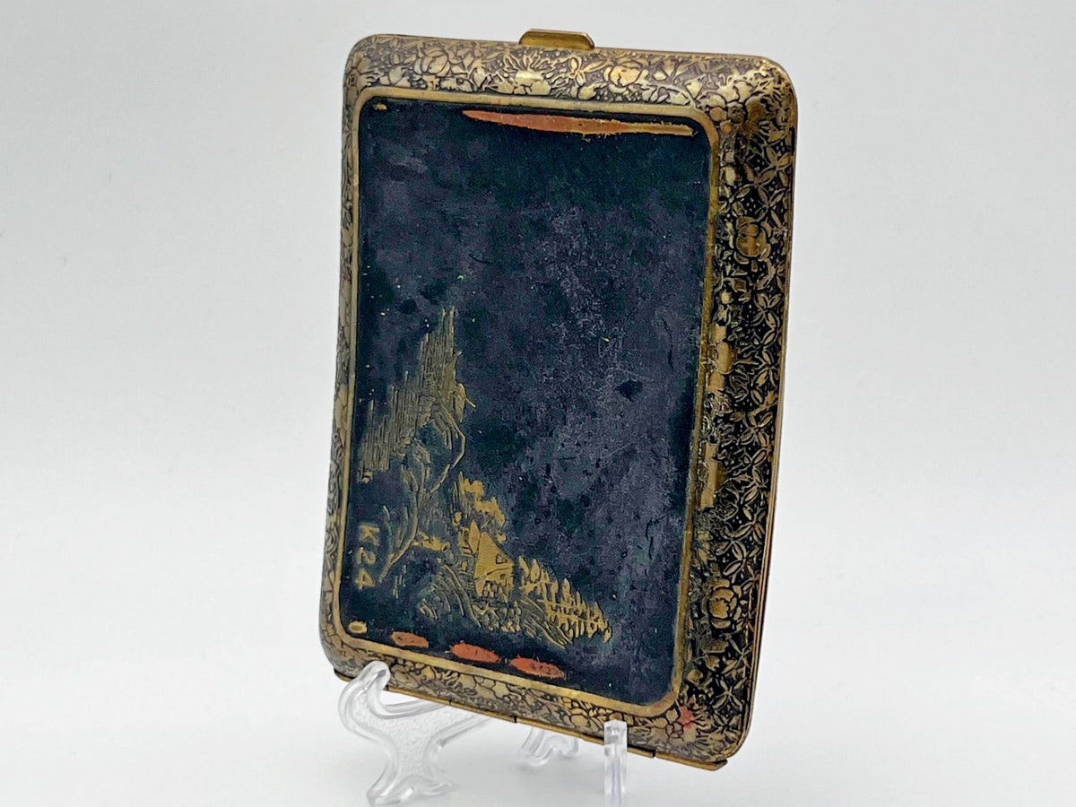 Cigarette Case Japanese Mount Fuji Vintage Smoking Box Collectible Tobacciana