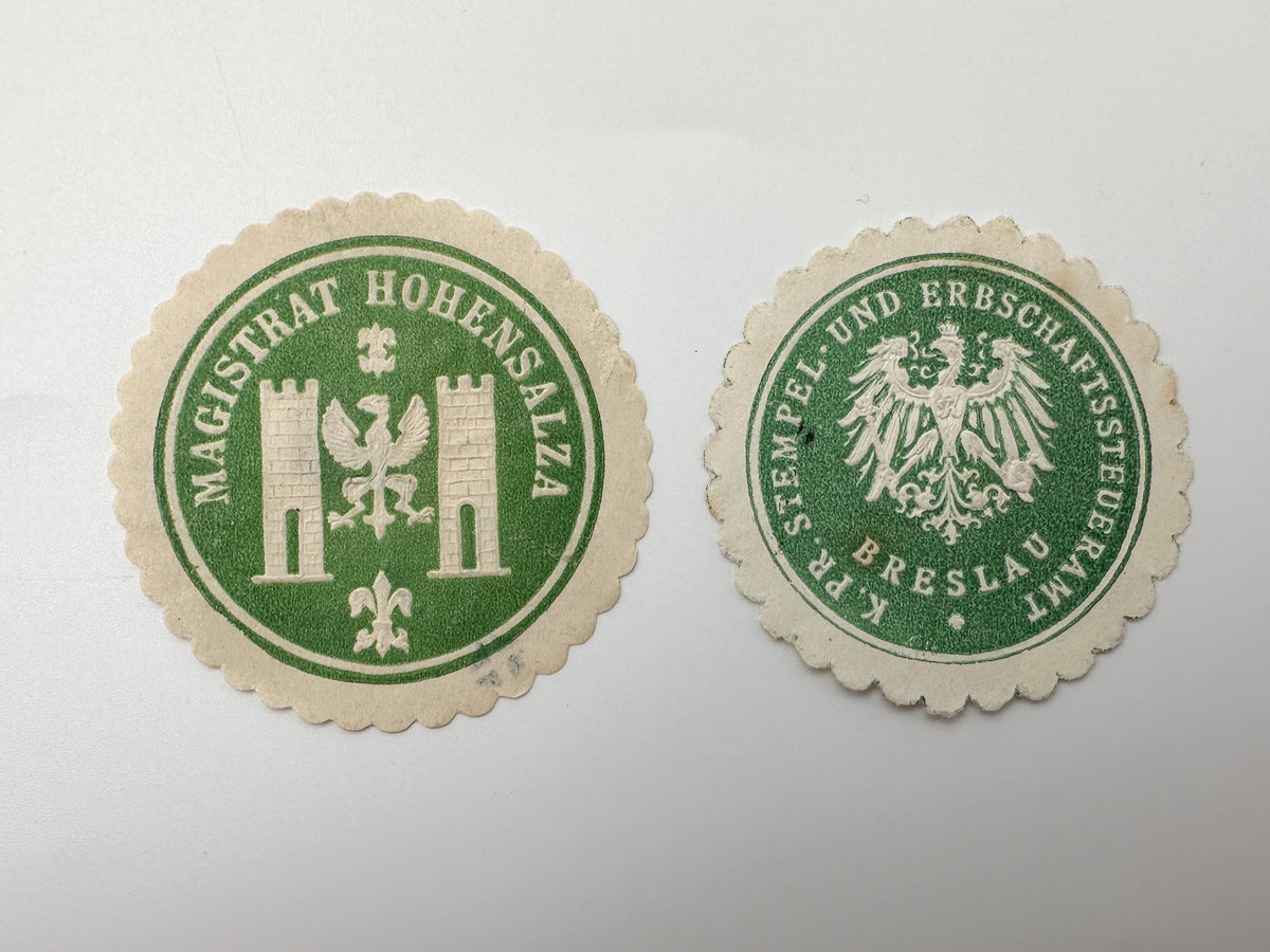 1890–1910s Germany Imperial Siegelmarken Collection | Vintage Prussia Official Paper Seal Stamps Set of 14 MH
