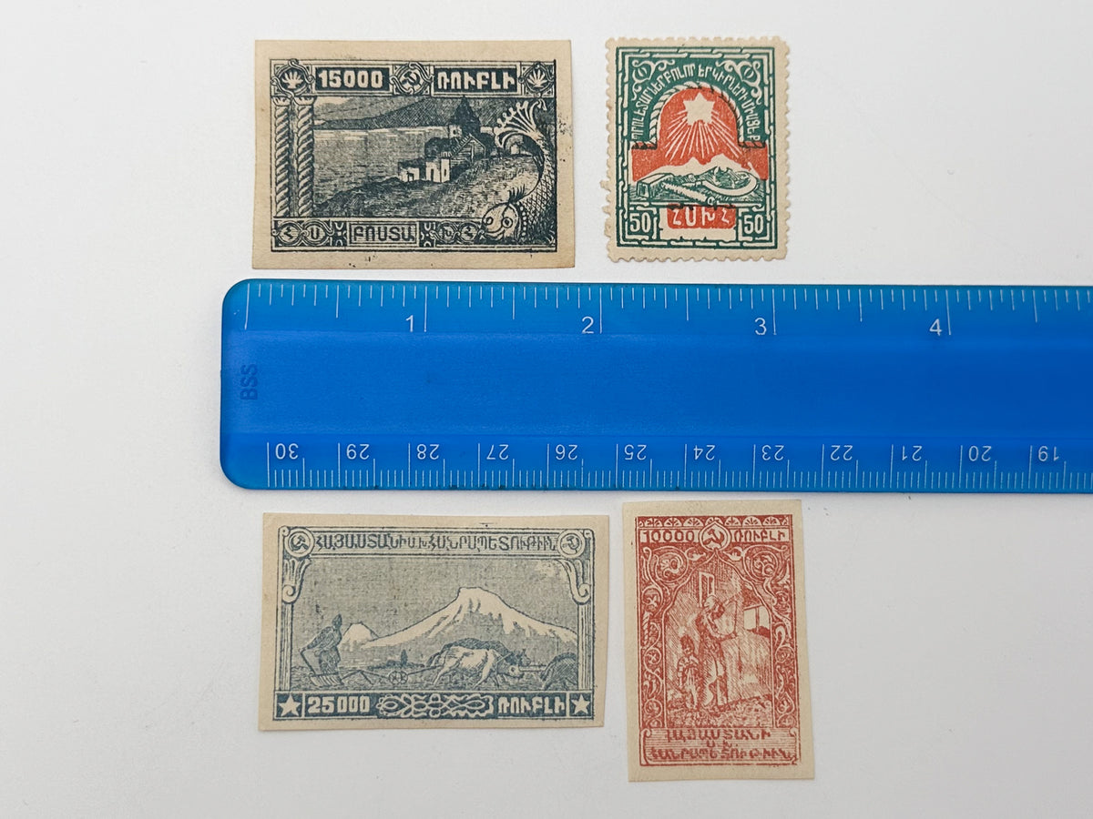 1920–1923 Armenia & Soviet Republic Postage Stamps Collection | Vintage Mount Ararat Bird Sirin & Yerevan Overprints Set of 27 MH