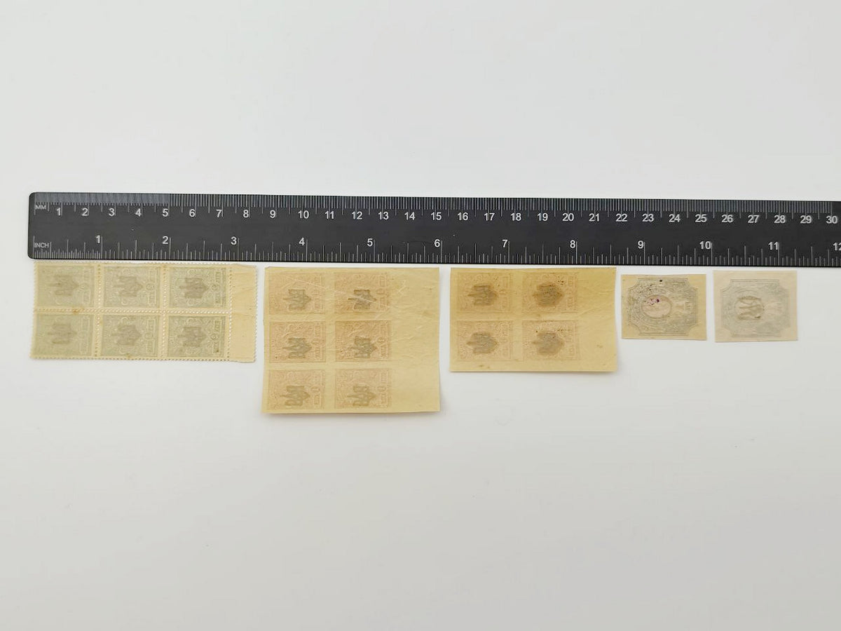 1918 Ukrainian People's Republic Postage Stamps Collection | Vintage Trident Tryzub Surcharge Blocks Set of 28 MH
