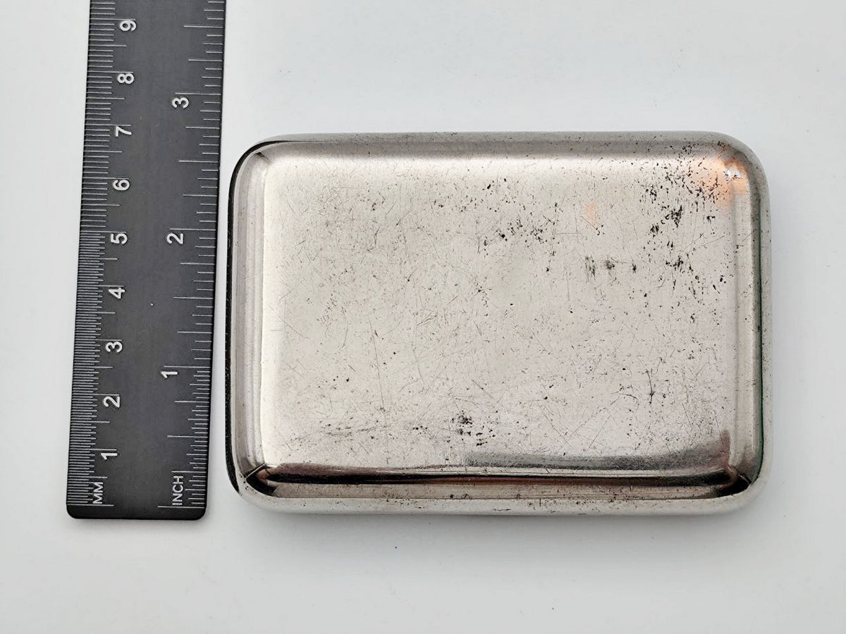 Vintage Rhombus Pattern Snuffbox | Engraved Flower Motif Cigarette Case Tobacciana USSR