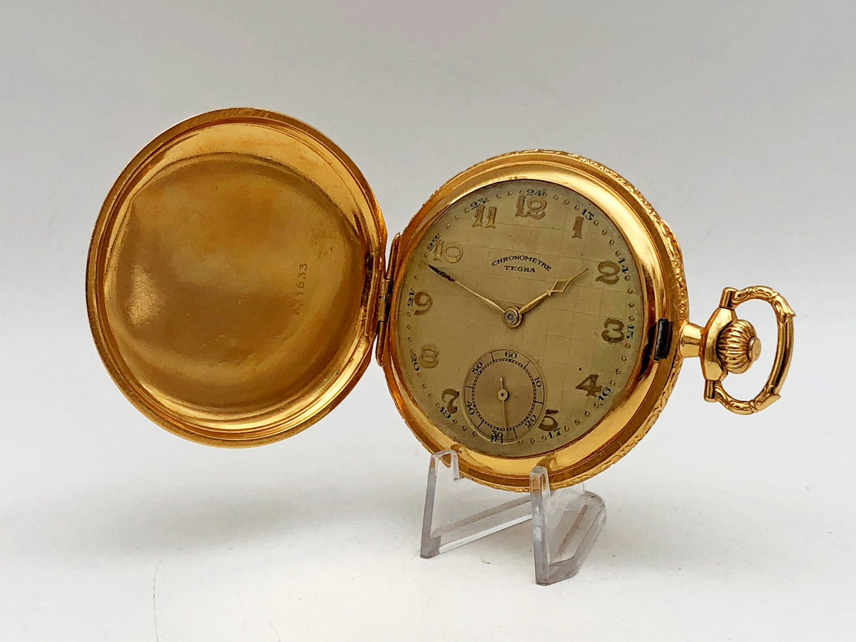 Antique Tegra Chronometre Swiss Pocket Watch | Gold Plated Mechanical Watch
