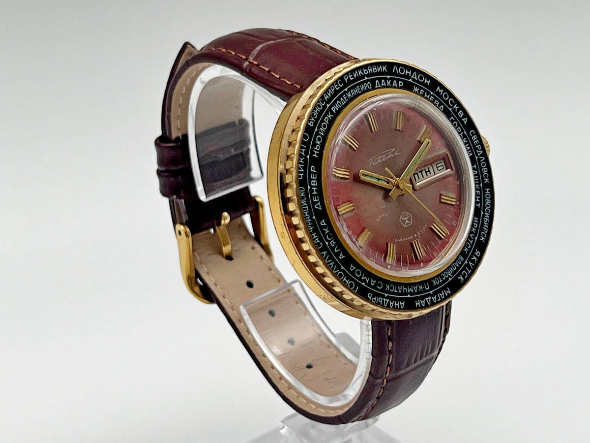 Vintage Raketa 2628 Cities of World AU 10 Soviet Mechanical Watch | USSR Watch