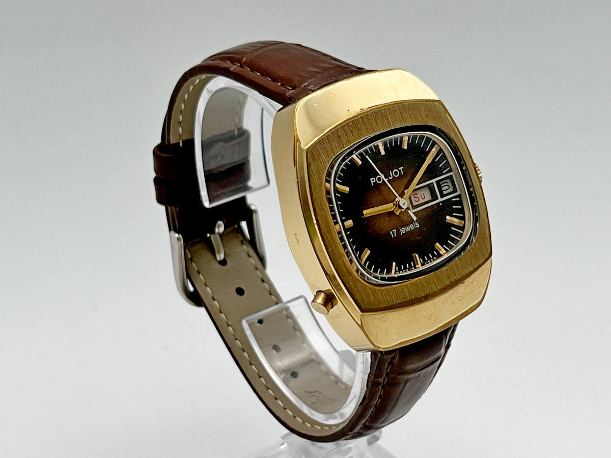 Vintage Poljot 2628.H AU 10 Soviet Mechanical Watch | Gilding  Wristwatch USSR Watch