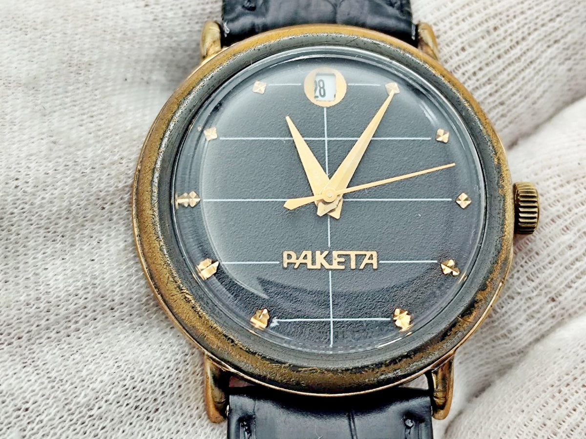 Vintage RAKETA 2614 Black Prince Soviet Mechanical Watch | Very Rare Wristwatch Calendar USSR Men's Watch