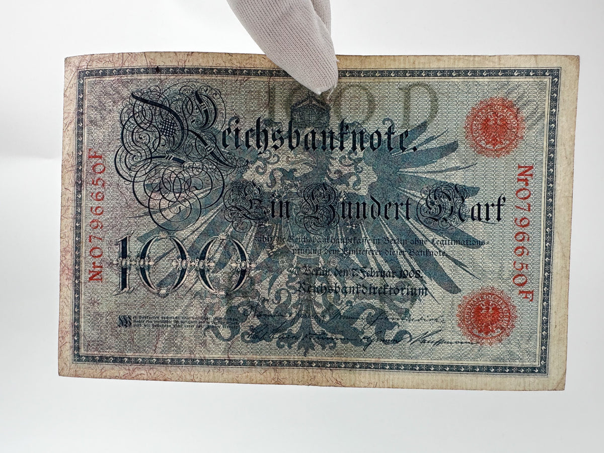 Imperial German Reichsbanknote Collection | Vintage Pre-WWI & WWI Banknotes Set of 4 (20, 100, 1000 Mark)