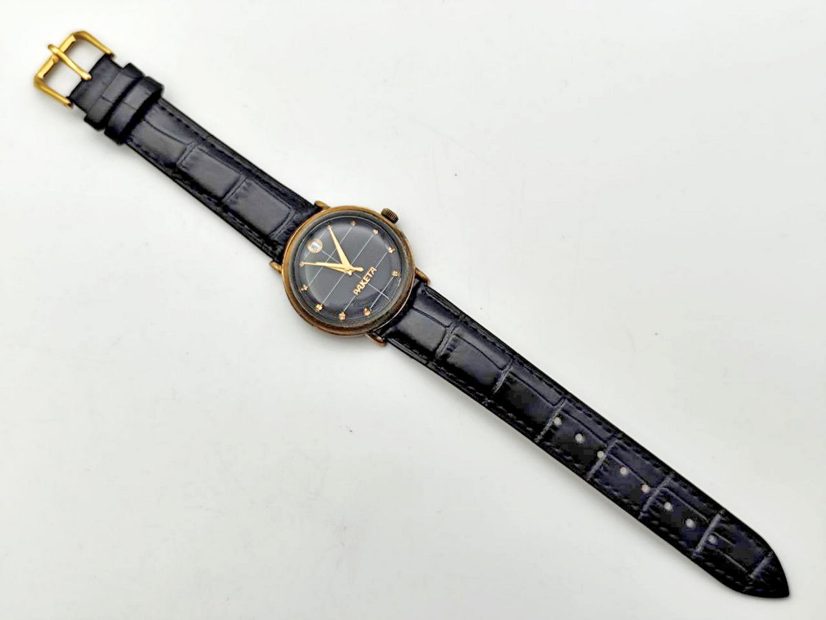 Vintage RAKETA 2614 Black Prince Soviet Mechanical Watch | Very Rare Wristwatch Calendar USSR Men's Watch