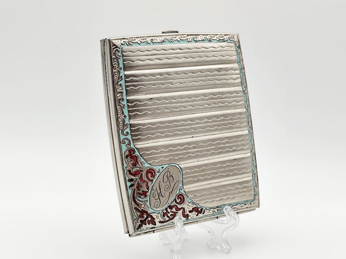 Vintage Cloisonne Enamel Cigarette Case | Odessa Zarya Artel Pocket Box Soviet Tobacciana USSR