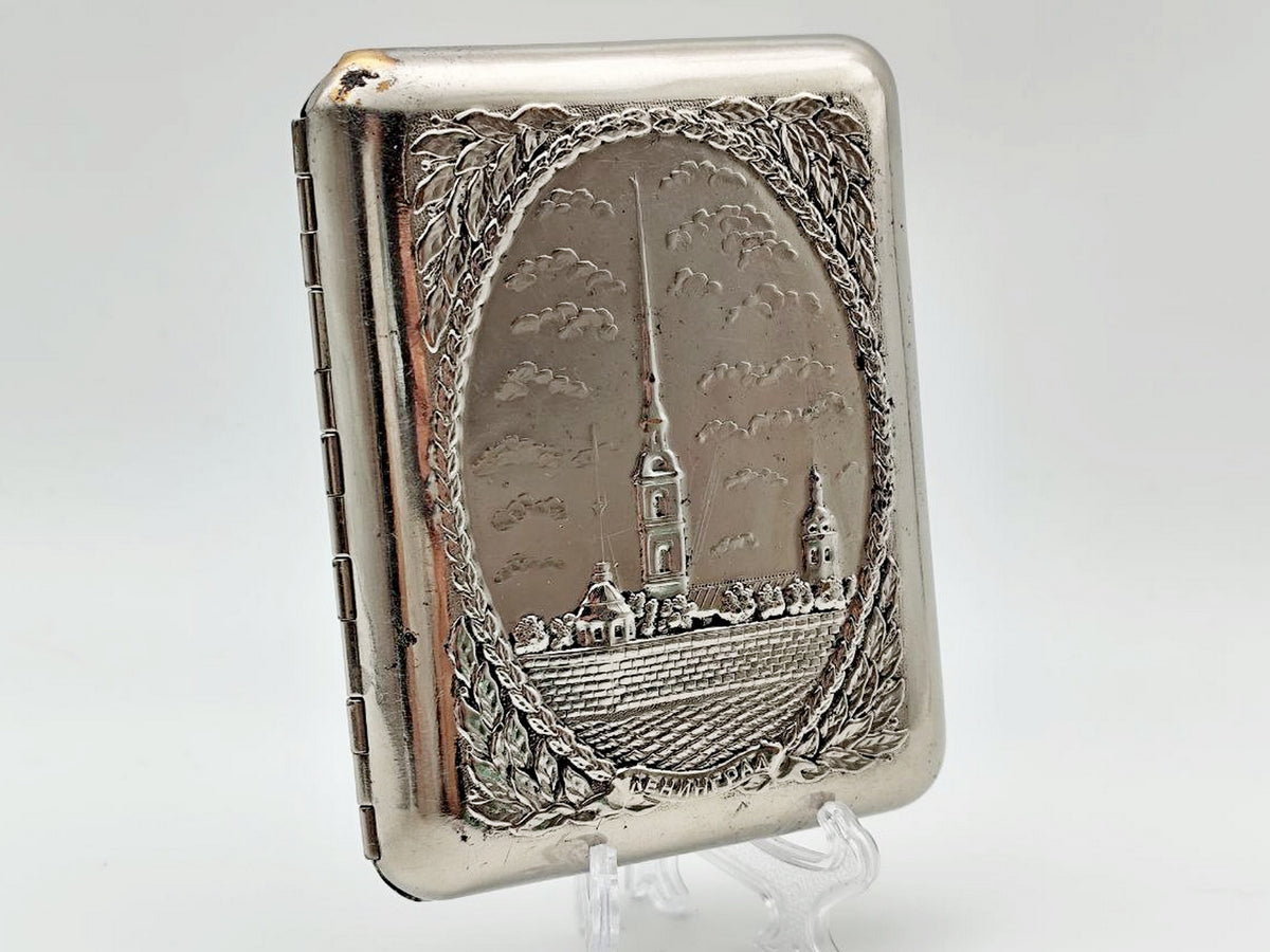 Vintage Cigarette Case Peter and Paul Fortress | Leningrad Landmark Pocket Box Soviet Tobacciana USSR