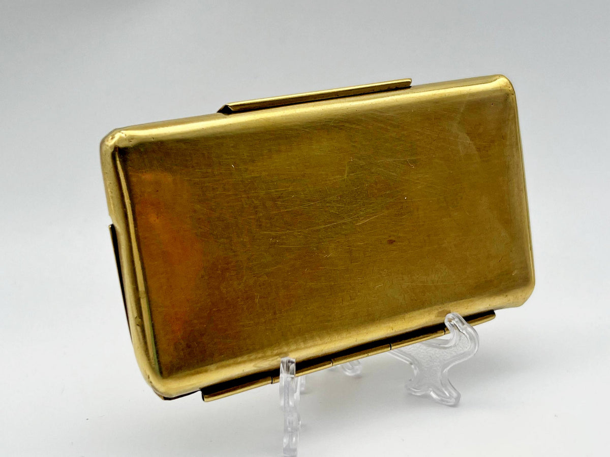 Cigarette Case Business Card Holder Vintage Brass | Chas T Kennedy Mid Century Tobacciana USA