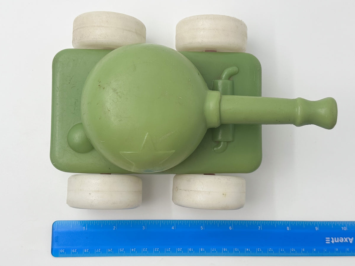Vintage Soviet Plastic Toy Tank | USSR Retro Wheeled Military Collectible