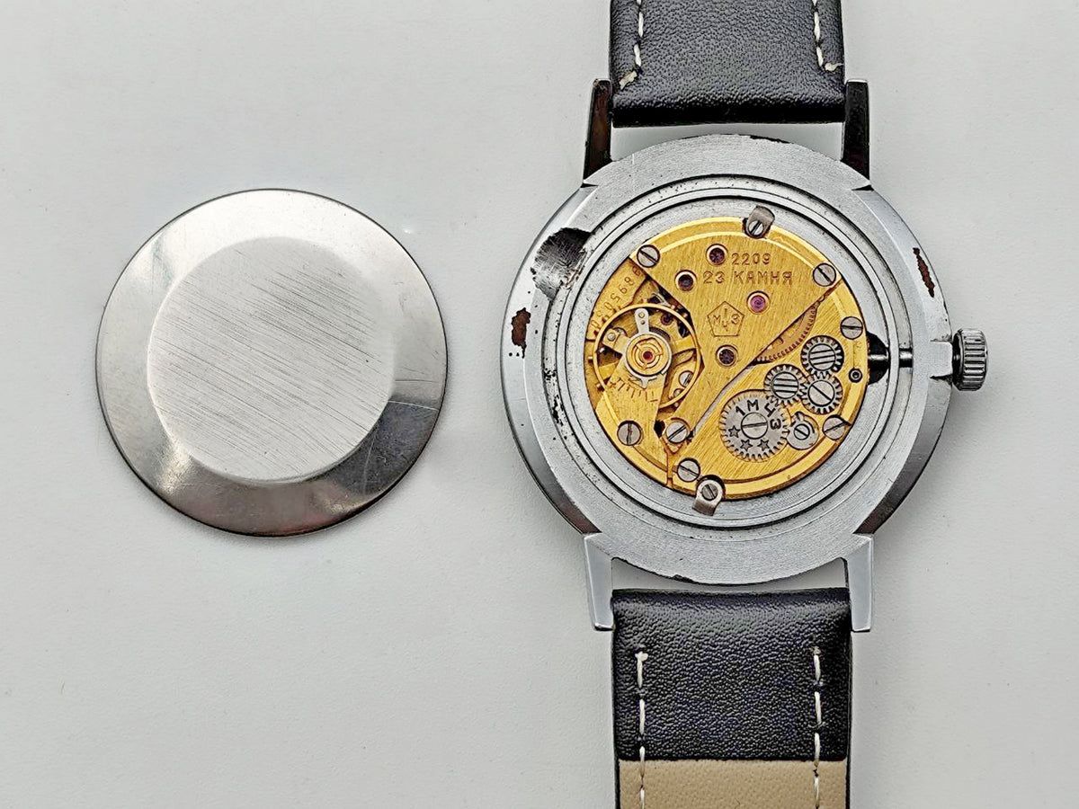 Vintage POLJOT De Luxe 2209 Ultra Slim Soviet Mechanical Watch | Rare Black Dial 23 Jewels USSR Shockproof Men's Dress Watch