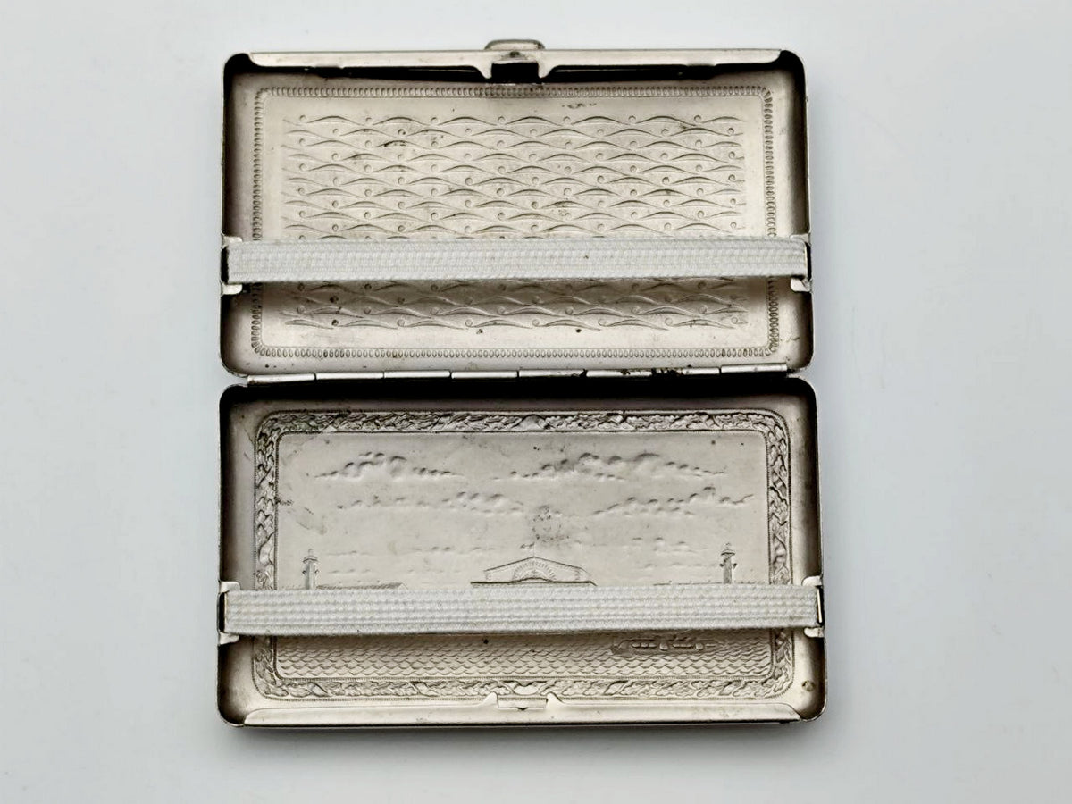 Vintage Leningrad Rostral Columns Mini Cigarette Case | Lenemalier Pocket Box Soviet Tobacciana USSR