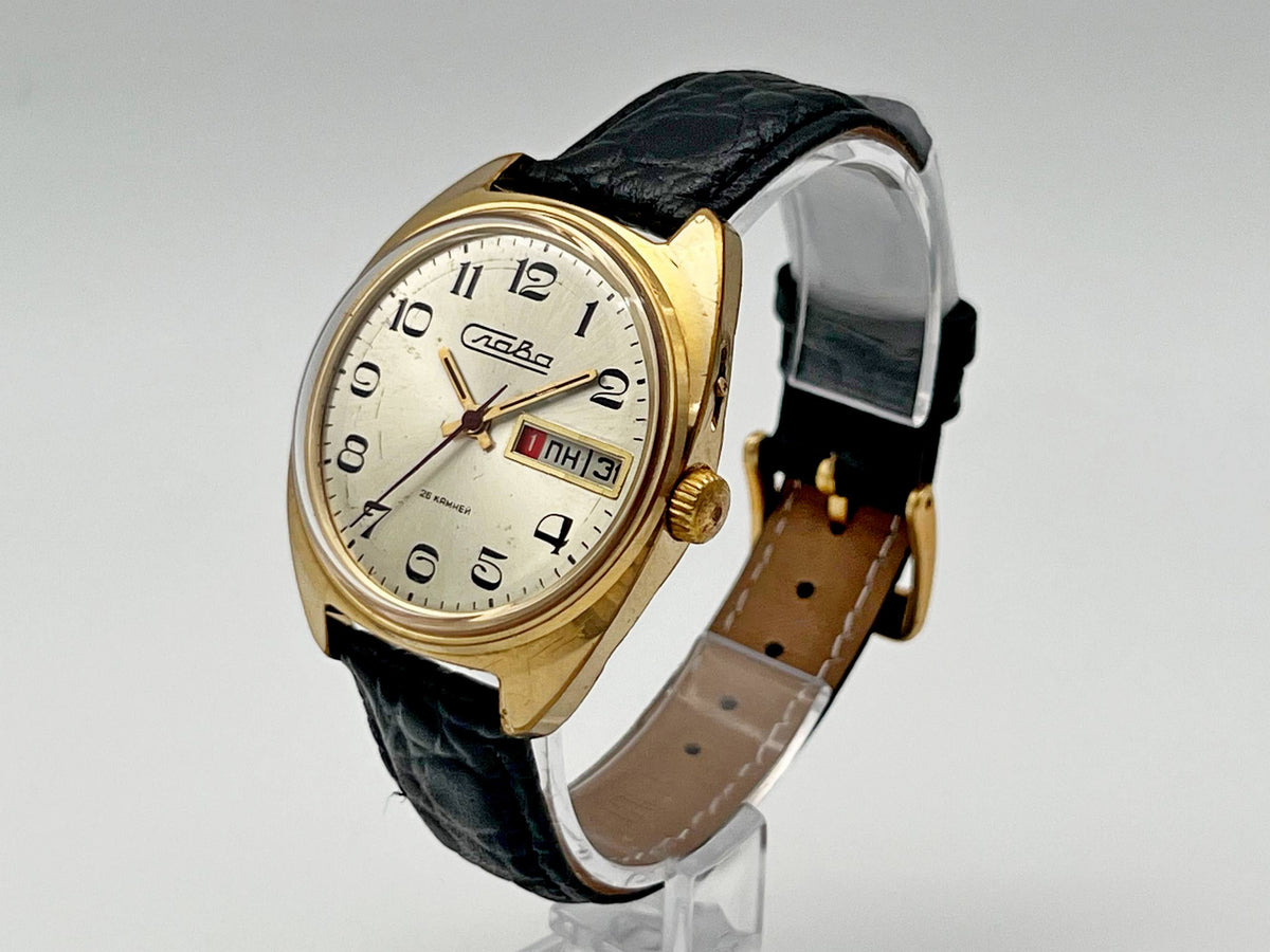 Vintage SLAVA 2428 AU 5 Soviet Mechanical Watch | Gilding  Wristwatch USSR Watch