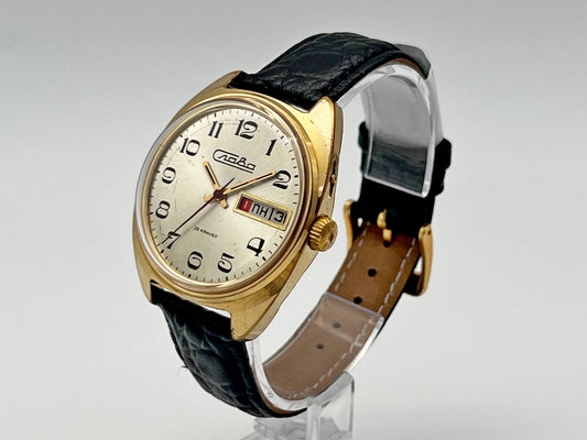 Vintage SLAVA 2428 AU 5 Soviet Mechanical Watch | Gilding  Wristwatch USSR Watch