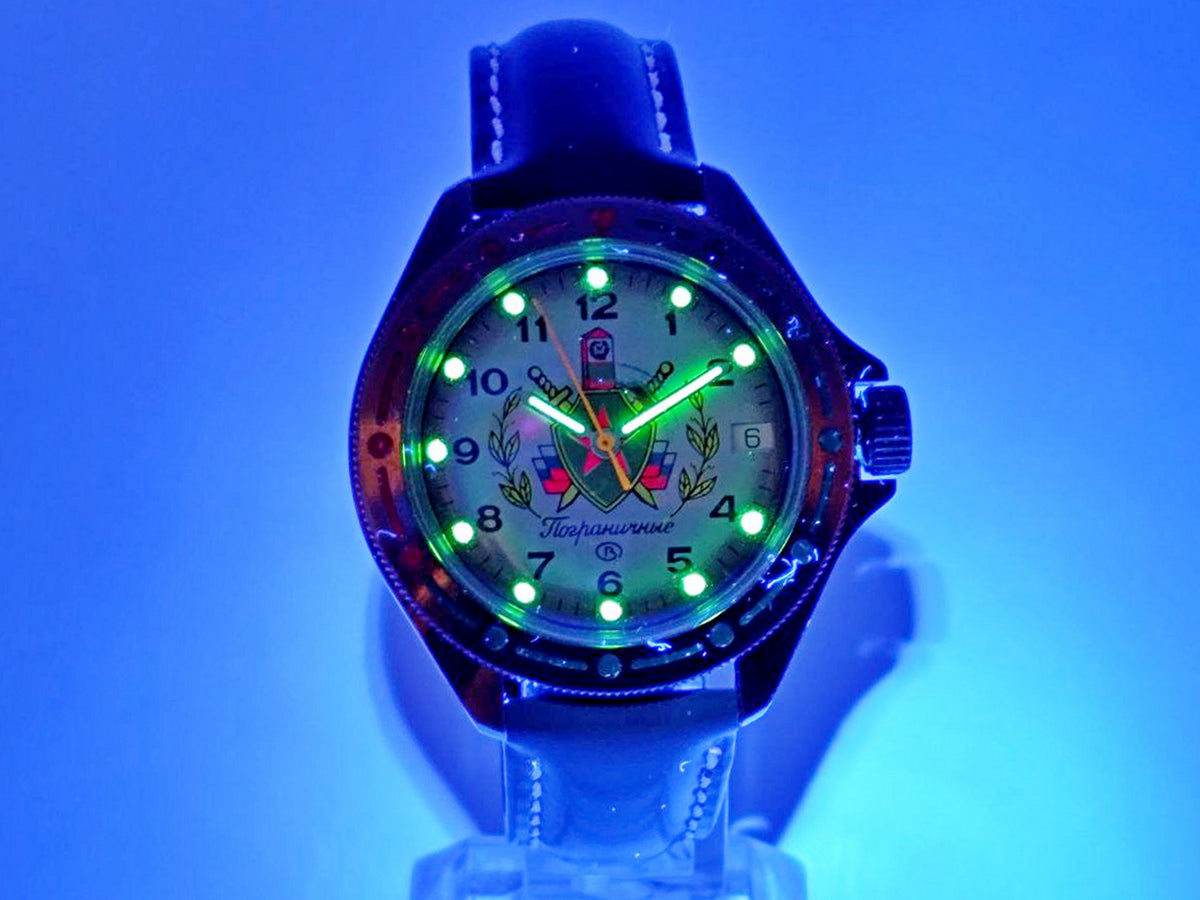 Vintage WOSTOK Komandirskie 2414A Pogranichnie Watch VOSTOK | Post-USSR Border Guard Calendar 17 Jewels Men's Wristwatch