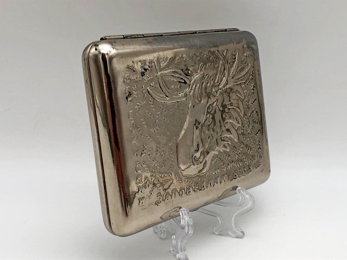 Vintage Berezinsky Reserve Moose Cigarette Case | Belorussian BSSR Wildlife Pocket Box Soviet Tobacciana USSR